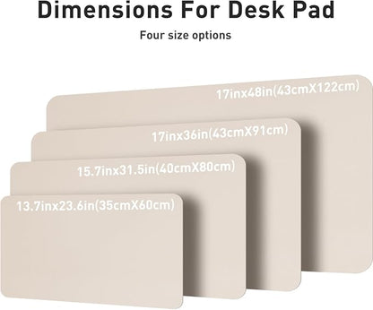 Aothia Large PU Leather Desk Pad Protector – Non-Slip Mouse Pad & Writing Mat for Office/Home, Waterproof, Easy to Clean (36" x 17", Eggshell)