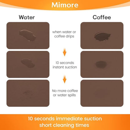 Mimore Coffee Mat - 16x24 Inch Brown Bar Mat for Countertop - Absorbent, Hides Stains, Rubber Backed - Dish Drying Mat Fits Under Coffee Maker, Espresso Machine (Compatible with Ninja Luxe Cafe)