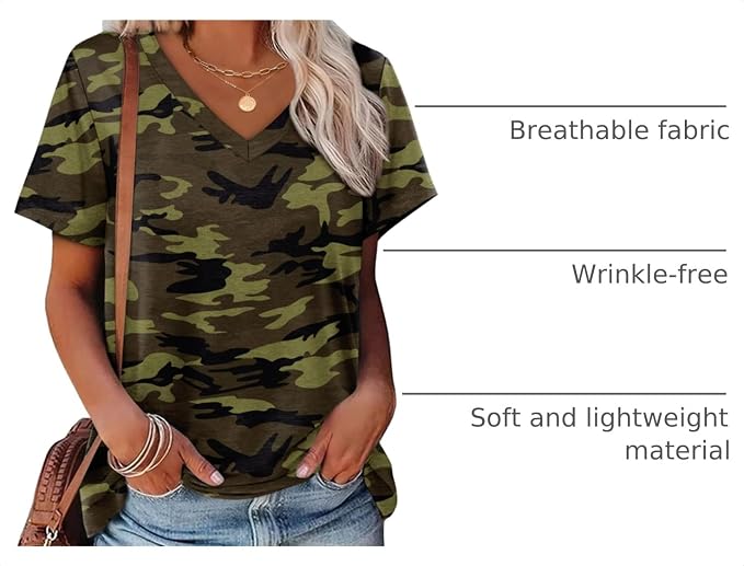 Alaroo Womens Summer Tops 2026 V Neck Short Sleeve Shirts Trendy Dressy Casual Vacation Outfits Printed