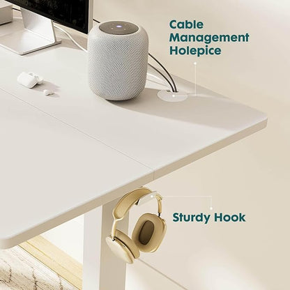 NicBex Home Office Height Adjustable Electric Height Adjustable Standing Desk Sit to Stand Ergonomic Computer Desk Adjustable Height Stand Up Desk for Home Office, White