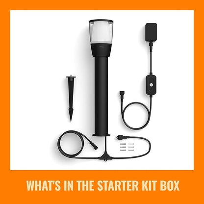WiZ Elpas Bollard Smart WiFi Outdoor LED Path Light Starter Kit, Compatible with Alexa, Google Assistant and Siri Shortcuts, Bluetooth Compatible, No Hub Required