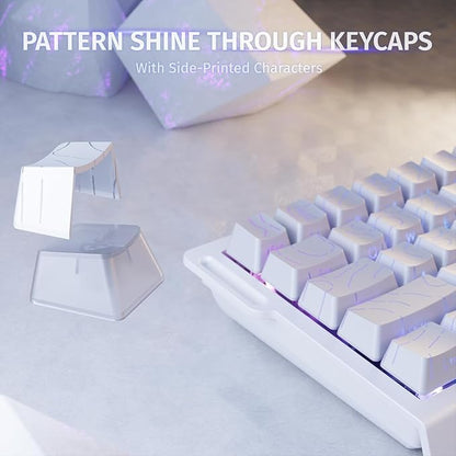 ATTACK SHARK X68HE RT Mechanical Gaming Keyboard 60% Wired TKL-WhiteContour | Adjustable Actuation,Hall Effect Magnetic Switch,8KHz Polling Rate,RGB Backlit,Top Mount,Side Printed Keycap for PC Mac Gamer
