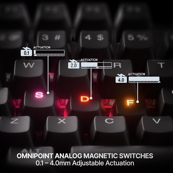 SteelSeries Apex Pro TKL Gen 3 Gaming Keyboard - OmniPoint 3.0 Analog Magnetic Switches, Quickset Auto-Presets (Rapid Trigger, Rapid Tap/SOCD, Protection Mode), OLED, RGB, PBT Keycaps, 2.4G+BT, Black