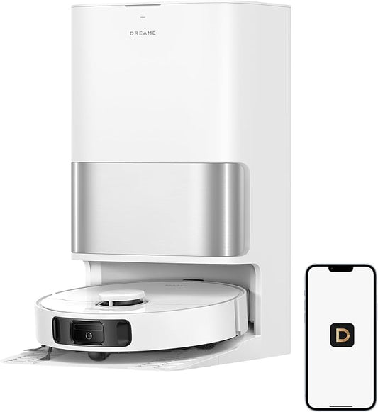 dreame D30 Ultra Robot Vacuum and Mop, All-in-One Base Station | 25,000Pa Powerful Suction, 100-Days Auto-Empty, MopExtend Tech for Edge Cleaning, Smart Obstacle Avoidance, White