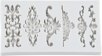 Baroque Polymer Clay Mold Curlicues Scroll Lace Silicone Mold Vintage Relief Flower Filigree Molds for DIY Crafts Epoxy Resin Casting Air Dry Polymer Clay Plaster Jewelry Making