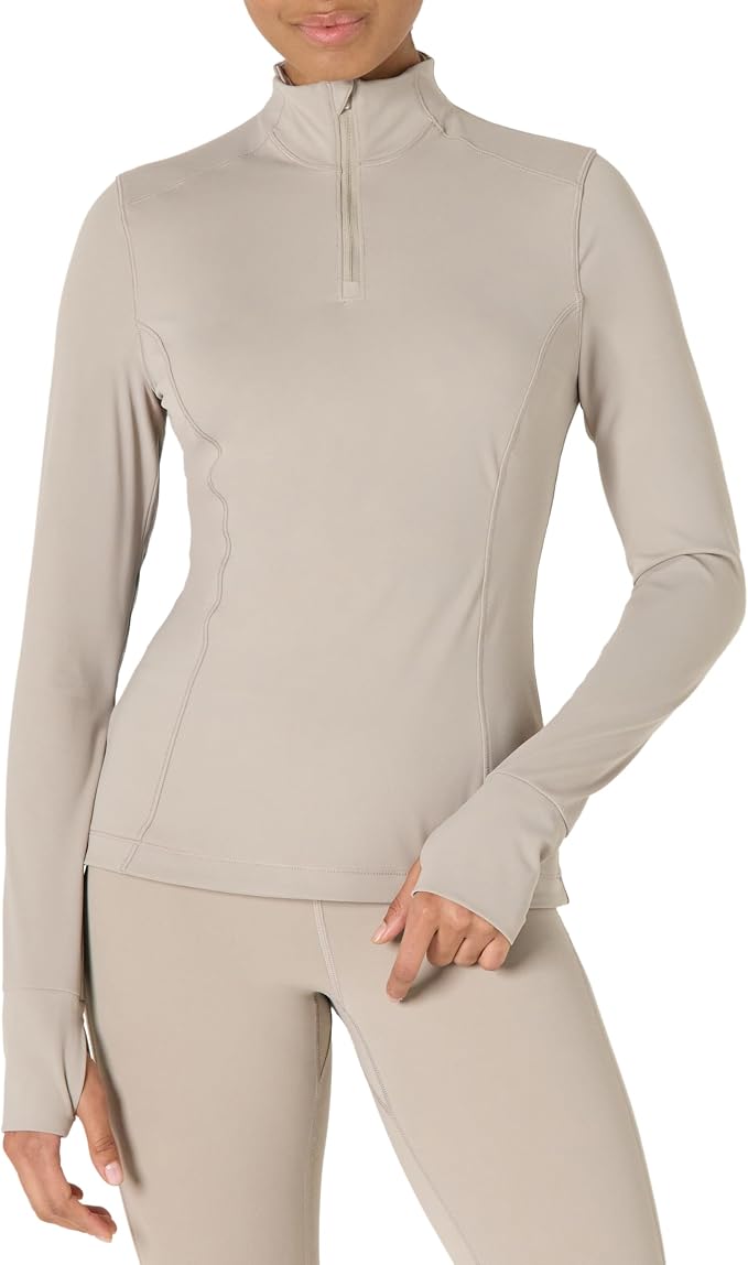 Amazon Essentials Women's Active FormFlex Buttery Soft Slim Fit Quarter Zip Long Sleeve Pullover Jacket