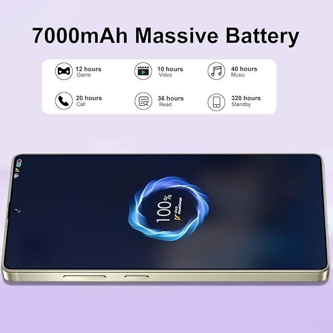 S26 Ultra 5G Unlocked Smartphone,16GB+512GB Cell Phone for Android 15, 6.99" Unlocked Cell Phone, 7000mAh, 68MP+108MP Dual Camera/Dual SIM/Fingerprint Lock/Face，Deep Blue