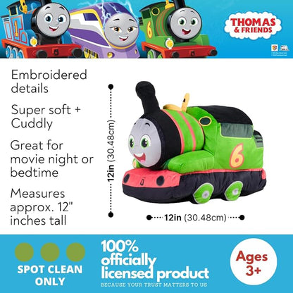 Thomas & Friends Percy Engine Train Kids Bedding Super Soft Plush Cuddle Pillow Buddy, (Officially Licensed Product) By Franco
