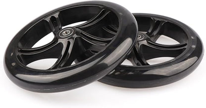 2-Pack 200mm Scooter Replacement Wheels - 8-Inch Wheels for Razor A5, Lascoota, Kid, Youth, Adult Kick Push Scooter (Black)