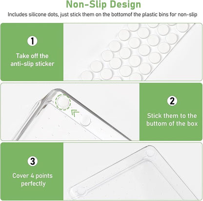 8 PCS Clear Plastic Drawer Organizer Tray, Acrylic Vanity Bathroom Drawer Organizers Trays, Small Desk Drawer Organizer Bins for Cosmetic, Makeup, Kitchen, Office, Drawer Divider Organization
