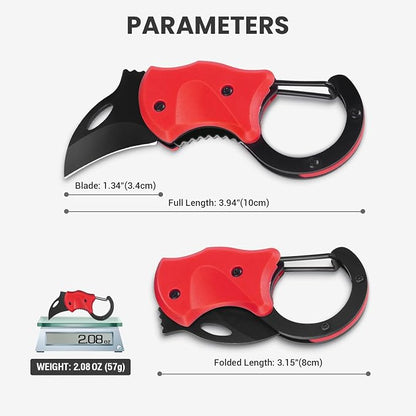 FUNBRO Cool Folding Knife Box Cutter, Edc Knives Tool | Small Pocket Knife for Men with 1.34 Inch Sharp Blade, Great Gift for Women Men (red)