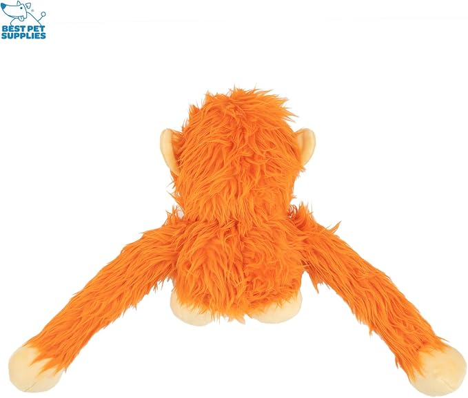 Best Pet Supplies Interactive Squeaky Dog Chew Toy, Ideal Dog Toys for Chewers, Small, Medium & Large Dogs, and Fetch Lovers - O-Hug-Atan (Orange), Large