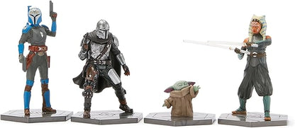 Disney Store Official Star Wars: The Mandalorian Figure Set – 8 Fully Sculpted Star Wars Figures Including The Mandalorian, Grogu, Ahsoka Tano & More in Double-Tiered Box with Scenic Backgrounds