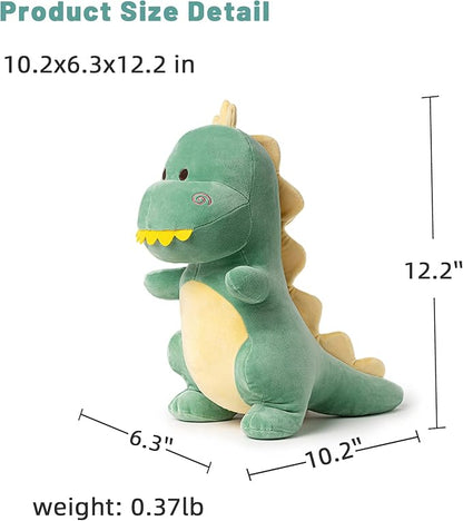 Dinosaur Stuffed Animal,12“ Cute Stuffed Dinosaur Plush Soft Dino Plushie Toys for Boys Girls Baby Kids (Green)