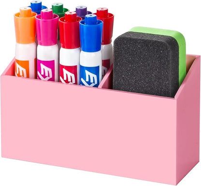 BEYGORM Magnetic Dry Erase Marker Holder for Whiteboard & Refrigerator | Non-slip Acrylic Pen Holder for Classroom, Fridge Magnet, Locker Organizer Accessories, Teacher & School Supplies(Pink)