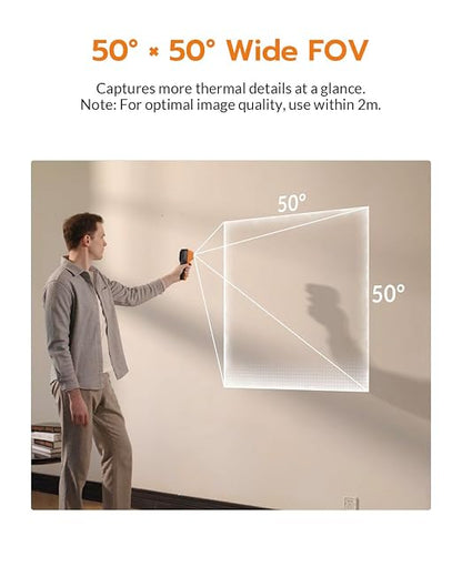 GT16S Thermal Imaging Camera with Smart AI Scene Detection, Thermometer Mode, 240×240 UIRA-IR Resolution, -4°F-1202°F Temp Alarm, 11h Runtime, Infrared Camera for HVAC Home Inspection