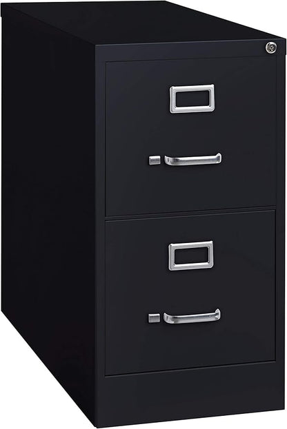 26.5 Inch Deep 2 Drawer, Letter Width, Metal Vertical File Cabinet for Home and Office, Black