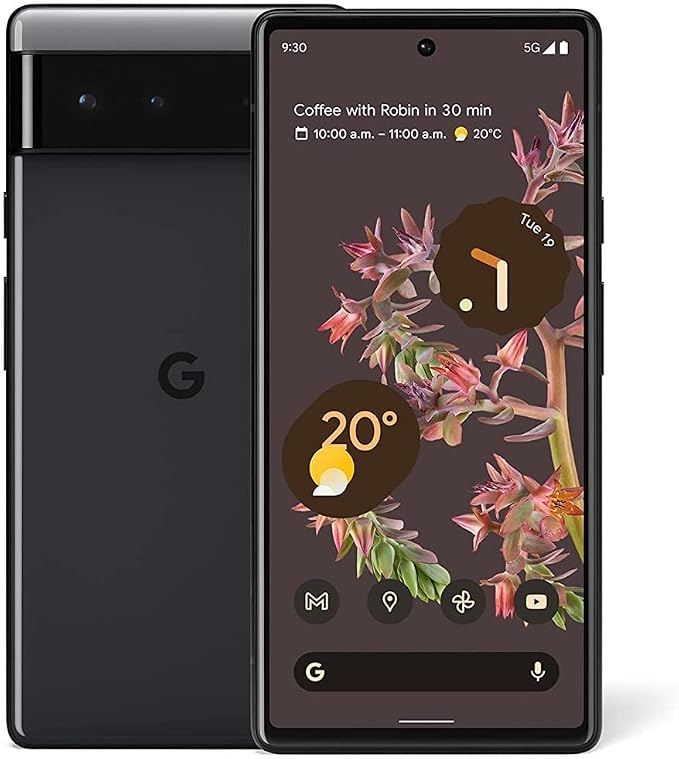 Google Pixel 6 – 5G Android Phone - Unlocked Smartphone with Wide and Ultrawide Lens - 128GB - Stormy Black