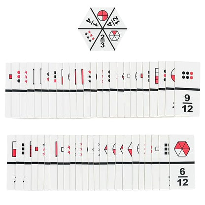 LEARNING ADVANTAGE The Original Fraction Dominoes | Homeschool Learning Fraction Game | 45 Dominoes | Math Manipulative for Kids | Teach Equivalents, Addition and Subtraction