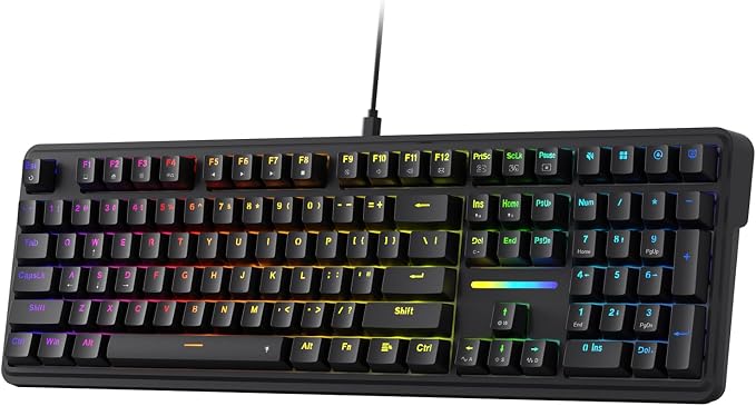 Redragon K745 Wired 108-Key Gasket RGB Gaming Keyboard, 4 Extra Hotkeys | Dedicated Shortcut Keys for Mute, Calc & Desktop, Cushioned 5-Layer Dampening for Creamy Thocky Sound, Programmable Software
