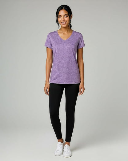5 Pack Women's Dry Fit V Neck Workout Tops T Shirts Athletic Gym Yoga Tees | Available In Plus Size, Cooling Moisture-Wicking, Short Sleeve, Quick-Dry, Fitness, Stretch, Exercise, Running, Hiking