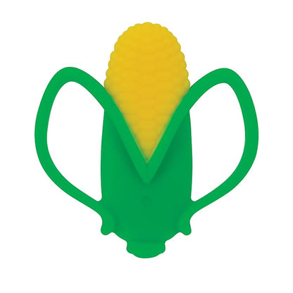 Nuby Veggie Teether for Teething Relief - Soft Baby Teething Toy - 3+ Months - Corn