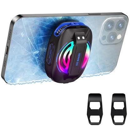 Cell Phone Cooler for Gaming, Magnetic Portable Radiator with RGB Lights, 3000mAh Rechargeable Battery, Compatible with iPhone, iPad, Android