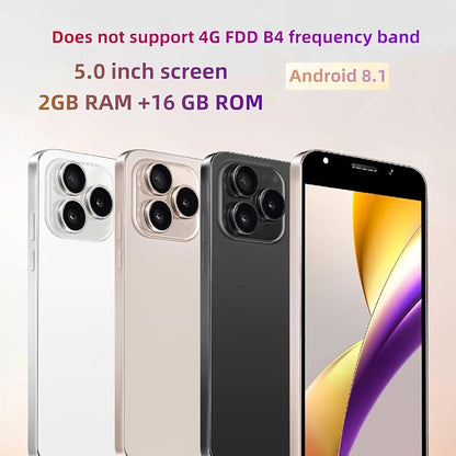 Unlock Phone, 4G Network Android Phone, 5.0-inch Screen, 2GB RAM+16GB ROM/TF 128GB, Dual SIM Cards, Dual Cameras, Suitable for Novice Users (Grey)