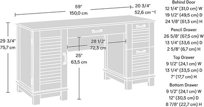 Sauder Garden Villa Desk, L: 59.06" x W: 20.71" x H: 29.80", Orchard Oak Finish