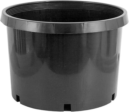 Pro Cal 10 Gallon Premium Nursery Plastic Planter Flower Herb Vegetable Garden Grow Pots with Drainage Holes for Outdoor and Indoor Use, Black, 5 Pack