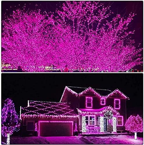 500 Led Pink String Lights Indoor Outdoor Christmas Decorations, 174 Ft 8 Modes Plug in Fairy Lights Pink Valentine Day Room Decor
