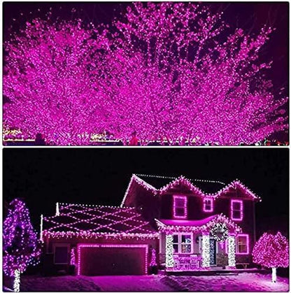 500 Led Pink String Lights Indoor Outdoor Christmas Decorations, 174 Ft 8 Modes Plug in Fairy Lights Pink Valentine Day Room Decor