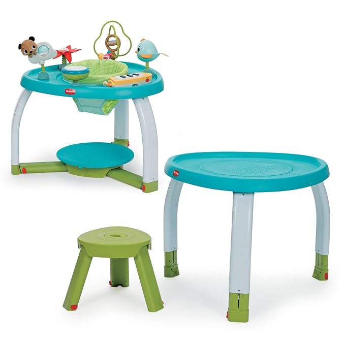 Tiny Love 5-in-1 Stationary Activity Center, 5 Modes of use: Tummy time, Stationary Activity Center, Baby Balance Board, Toddler Activity Table, Child Table and Chair, TL Meadow Days