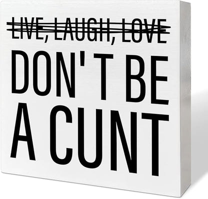 Home Office Desk Wooden Box Sign Decor, Live Laugh Love, Funny Desk Decor Humour Desk Decorations for Women Men Office