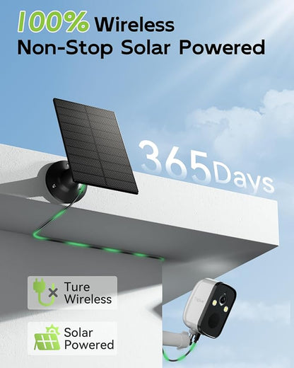 4-Pack 2K 5G Solar Security Cameras Wireless Outdoor for Home | Solar-Powered Camera for Home with Full Color Night Vision, PIR Detection, IP66/Alexa/2 Way Talk,5G/2.4GHz WiFi