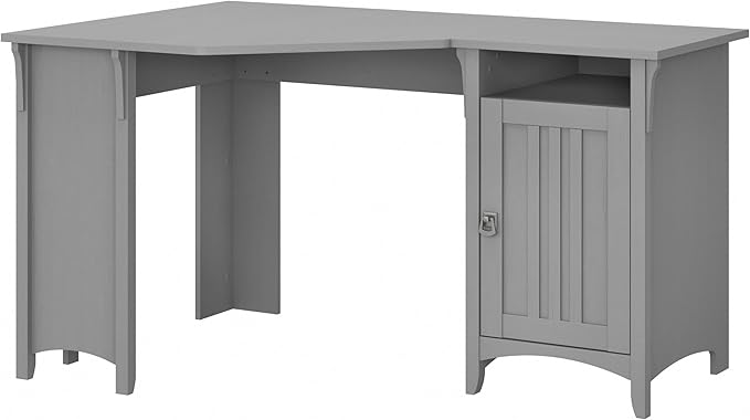 Bush Furniture Salinas 55 Inch W Corner Desk with Storage Cabinet, Cape Cod Gray (SAD155CG-03)