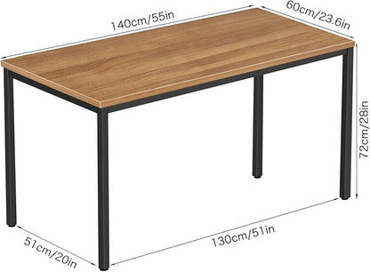 Large Table 24x55 inches Writing Computer Desk Modern Simple Study Desk Industrial Style Laptop Table for Home Office Brown Notebook Desk
