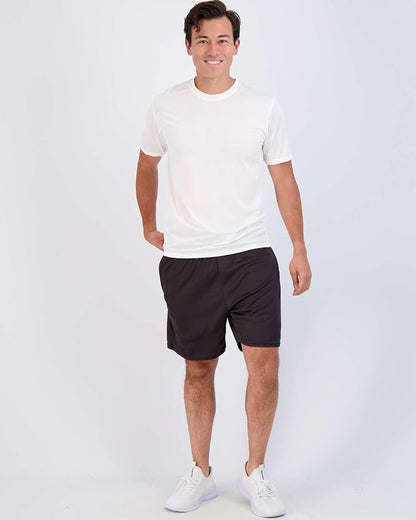 5 Pack Men's Dry Fit Short Sleeve T-Shirt Gym Workout Athletic Running Tee | Cooling, Moisture-Wicking, Crew Neck, Quick-Dry, Breathable, Active, Exercise, Fitness, Basketball, Cycling, Hiking, Tennis