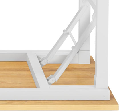 Need Office Computer Desk 60 Inch Sturdy Folding Laptop Table Teak | White Frame Writing Gaming Work Table/Foldable Home Office Desk/Sewing Table, No Assembly Required