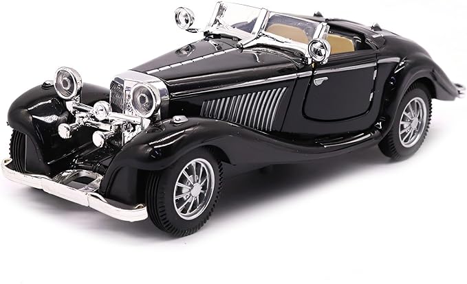 1:28 Scale Pullback Diecast Metal Antique Classic Model Cars Collectible Toy Gifts (Black,Length 6.5in/16.8cm)