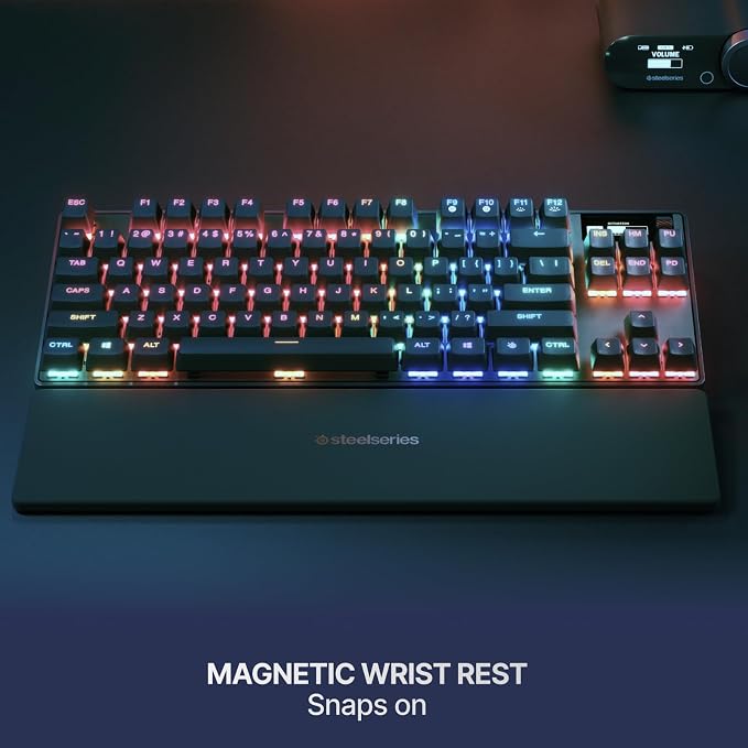 SteelSeries Apex Pro TKL Gen 3 Gaming Keyboard - OmniPoint 3.0 Analog Magnetic Switches, Quickset Auto-Presets (Rapid Trigger, Rapid Tap/SOCD, Protection Mode), OLED, RGB, PBT Keycaps, 2.4G+BT, Black