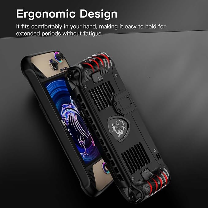 Case Cover for MSI Claw 8 AI+ A2VM Handheld Game Console, Slim Soft TPU Protective Skin Case with Kickstand for MSI Claw 8 AI+ A2VM, Anti-Scratch,Shockproof,Black