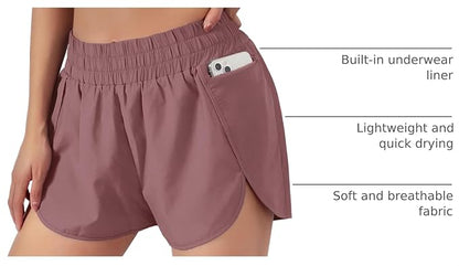 Blooming Jelly Women's Quick-Dry Running Shorts Workout Sport Layer Active Shorts with Pockets 1.75"