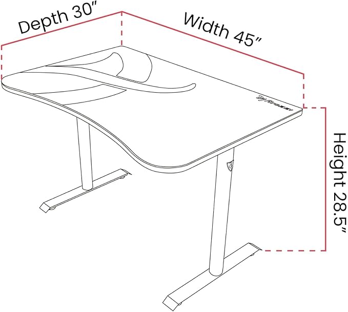 Arozzi Arena Fratello Curved Gaming and Office Desk with Full Surface Water Resistant Desk Mat Custom Monitor Mount Cable Management Cut Outs Under The Desk Cable Management Netting - Dark Grey