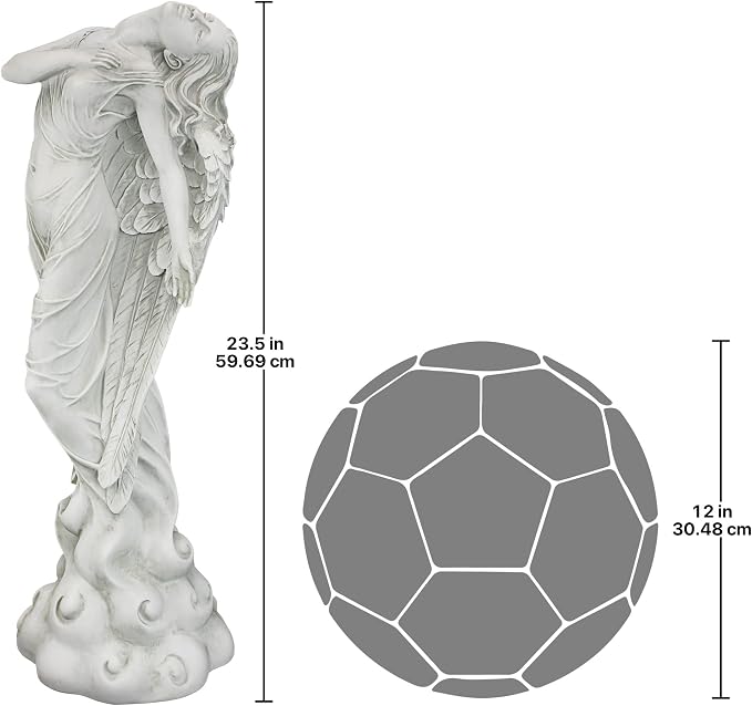 Design Toscano Ascending Angel Garden Statue, Medium, Antique Stone