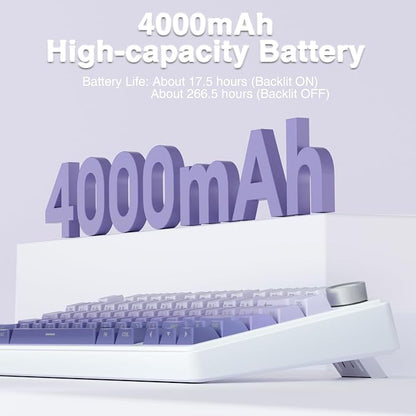 AULA F75 Pro Wireless Mechanical Keyboard,75% Hot Swappable Custom Keyboard,RGB Backlit,Pre-lubed Linear Switches,Side Printed PBT Keycaps Mechanical Gaming Keyboards,Gradient Purple