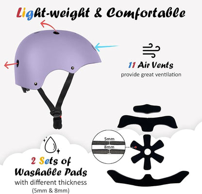 Kids Bike Helmet, Adjustable and Multi-Sport, from Toddler to Youth, 3 Sizes