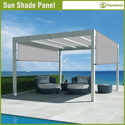9' × 18' Pergola Shade Cover Universal Replacement Canopy Cover Outdoor Durable Fabric Sun Shade Cloth for Deck Patio Porch Backyard Gazebo with Grommets & Weighted Rods, Light Gray