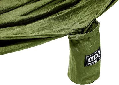 ENO TravelNest Hammock & Straps Combo - Portable Hiking and Camping Hammock with Straps Included - Travel Hammock for Camping, Hiking, Backpacking, a Festival, or The Beach - Moss