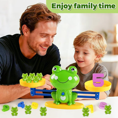 Frog Balance Math Toy for Preschool – Cool Counting Manipulatives and STEM Learning Materials for Kids Ages 5-7, Fun Number Match Activity for Pre-K Classroom and Early Education Centers
